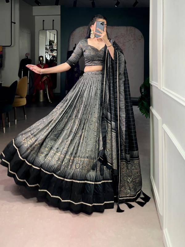 ISHANYA 01 Tasar Silk GRY Traditional lehenga choli shops in Pune
